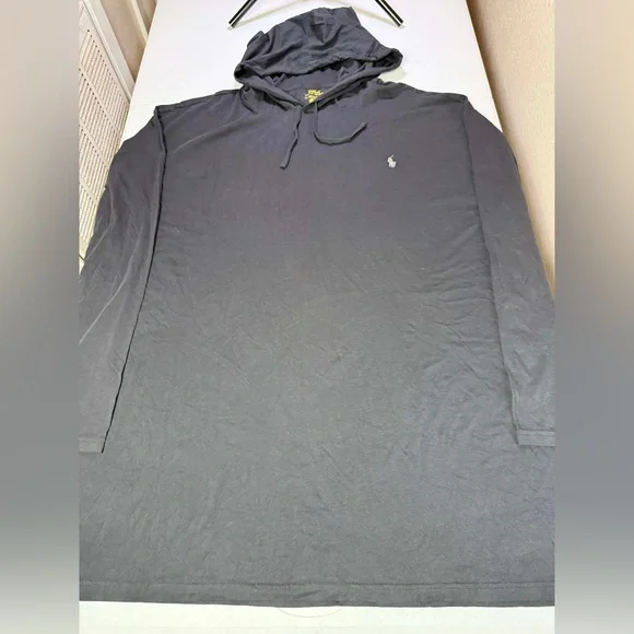 .NWOT Polo Ralph Lauren Men Gray Lightweight Pullover Hoodie Shirt Pony Sz 6XB - Picture 7 of 9